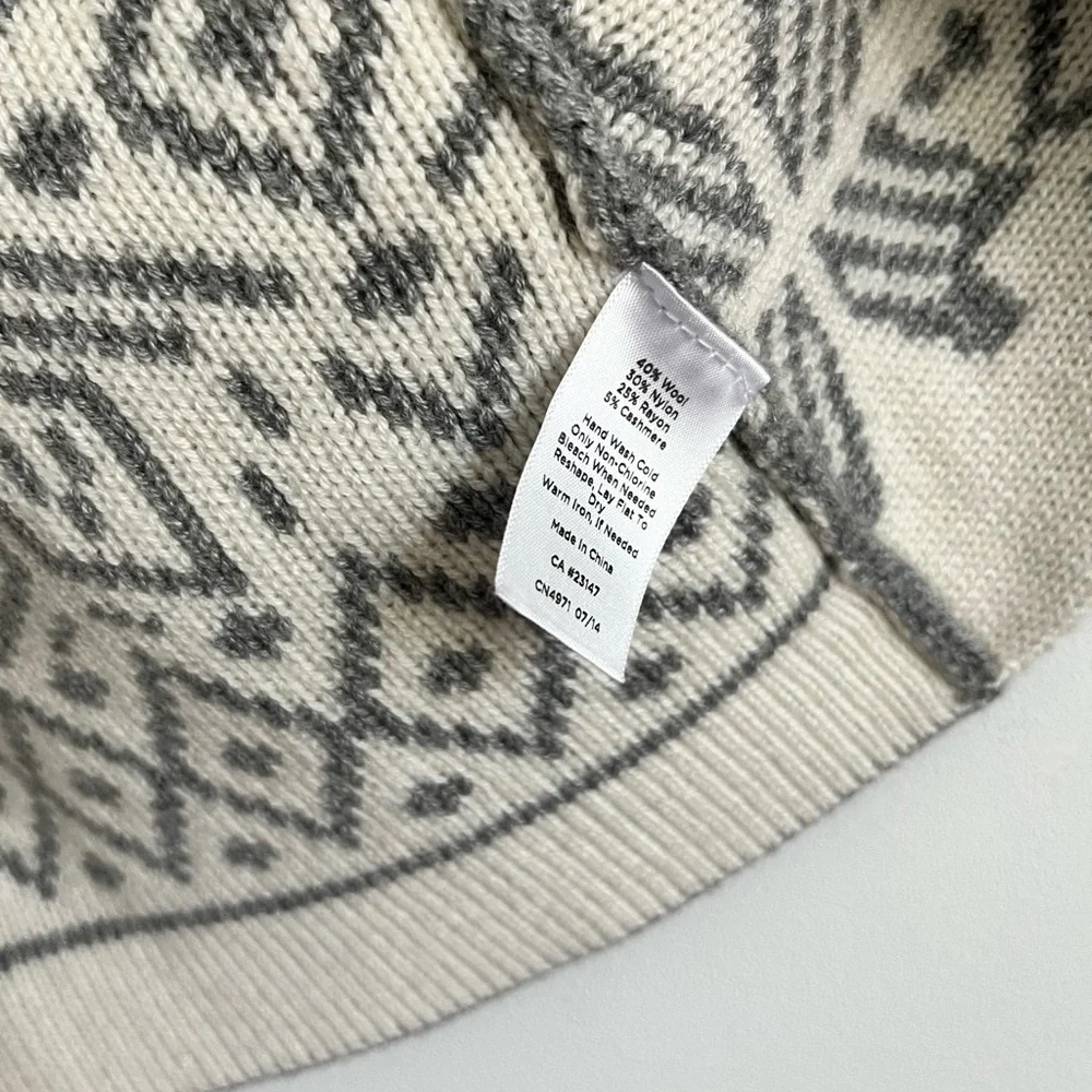 Talbots Open front Gray  Wool Cashmere Cardigan
